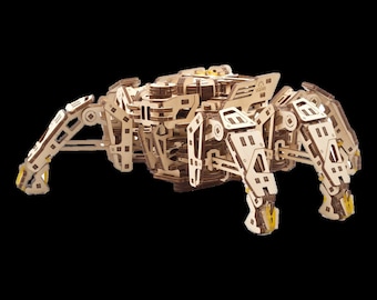 Hexapod Explorer – Mechanical Wooden Figure Model, 3D Kit, Robot, Ugears