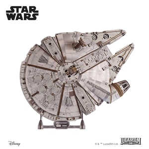 Star Wars - Halcón Milenario - Kit de modelo mecánico de madera, modelo 3D para autoensamblaje, Ugears