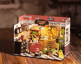 Garage Workshop – Workshop – DIY Miniature House Kit made of wood, Robotime