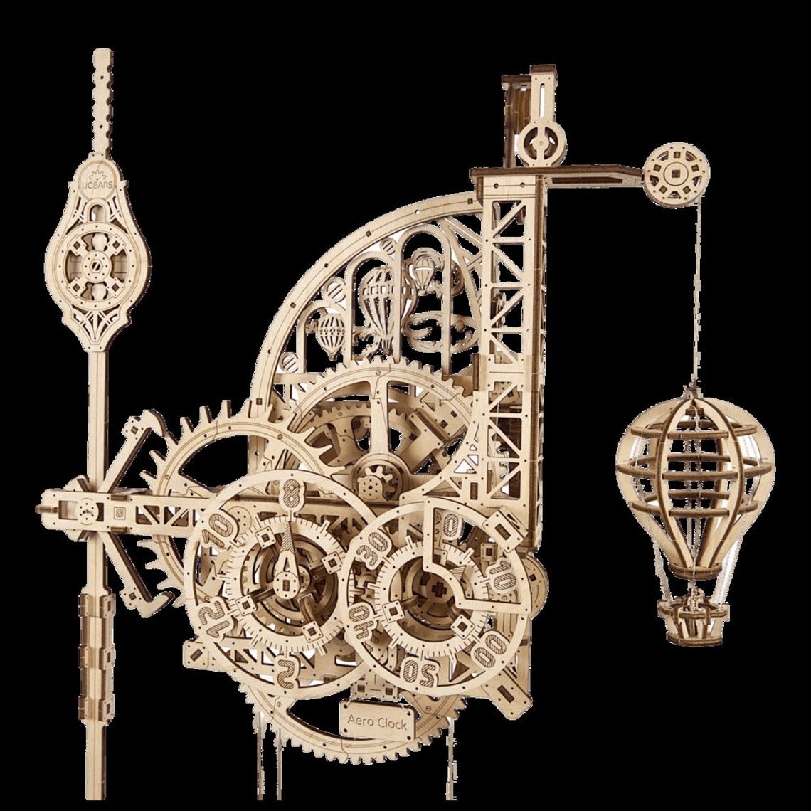 Ugears Aero Wall Clock With Pendulum Unique Clock Wall Etsy