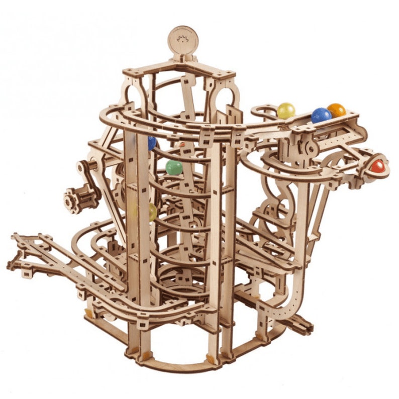 Ugears Marble Run With Spiral Elevator Etsy