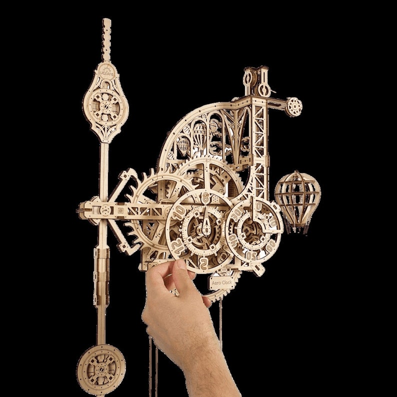 Ugears Aero Wall Clock With Pendulum Unique Clock Wall Etsy