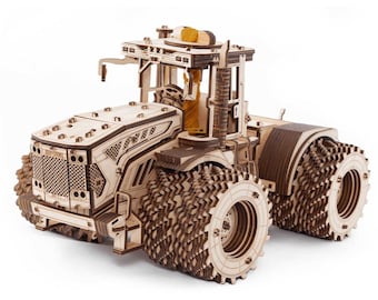 Kirovets K-7 M Tractor – Mechanical Wooden Vehicle Model, 3D Kit, Eco-Wood-Art