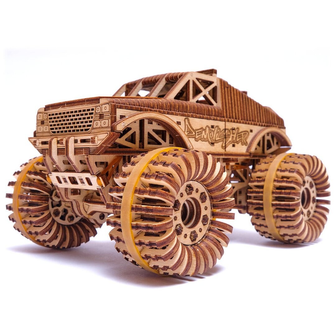Monster Truck Wood Trick 3D Puzzle Gift Wooden Model - Etsy