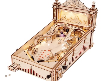 3D Wooden Pinball Machine – Mechanical Wooden Pinball Machine, 3D Kit, Robotime