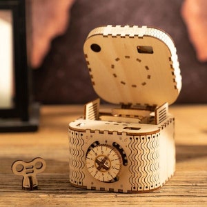 Treasure chest 3D puzzle wood