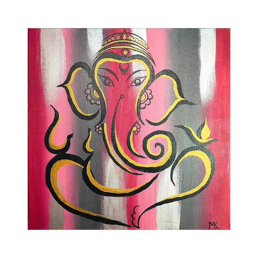 Buy Ganesha Acrylic Painting Ganpati Modern Wall Art Indian Art ...