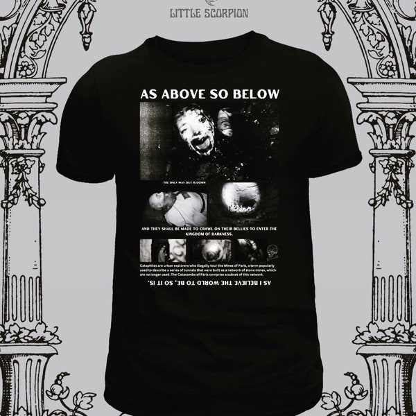 As Above So Below horror movie found footage Paris catacombs bootleg tshirt