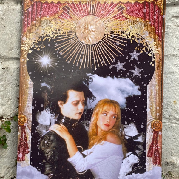 T-Shirt Vintage Edward Scissorhands - Johnny Depp - Années 90 - Taille M - Blanc