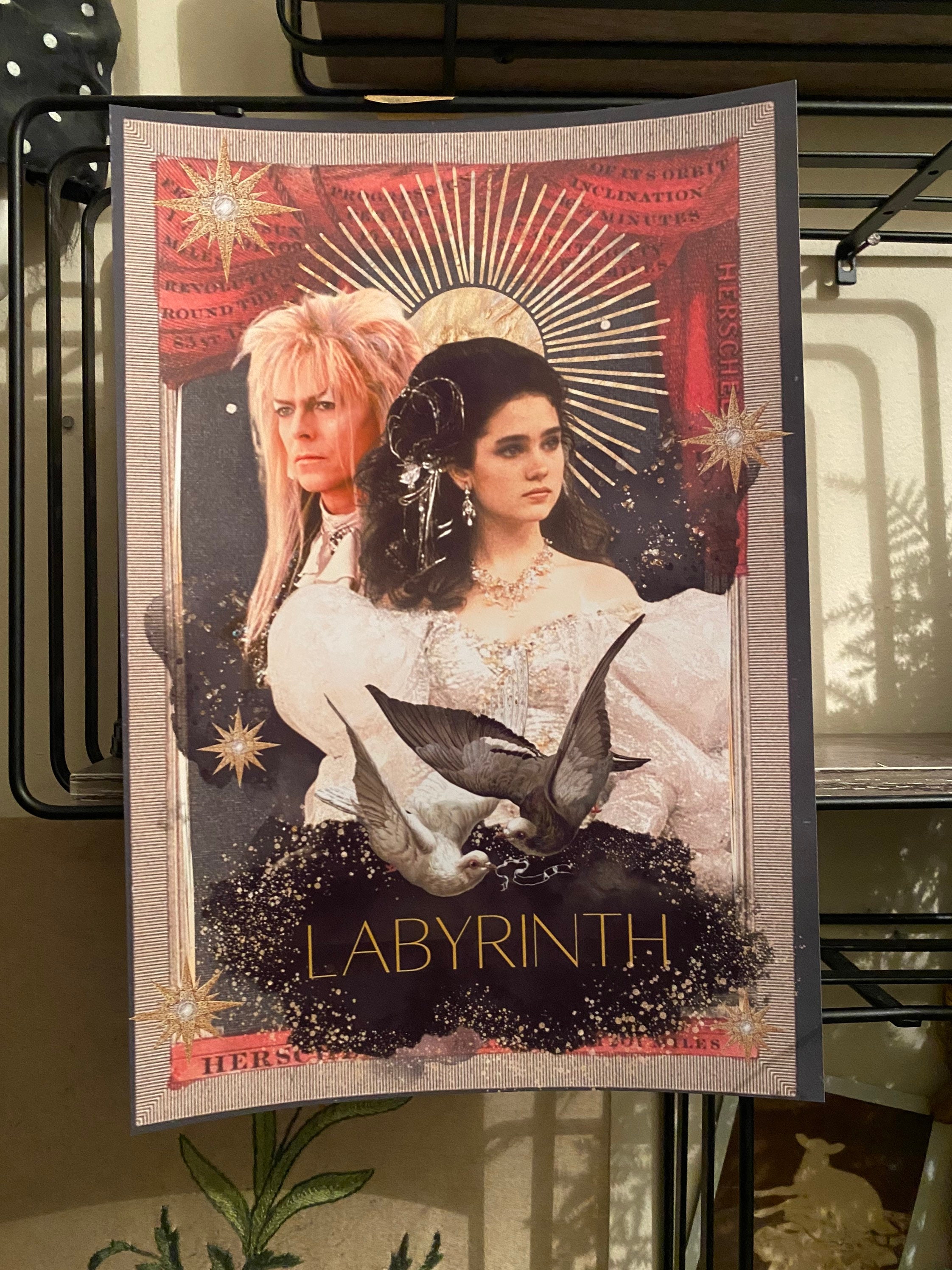 Labyrinth David Bowie Jennifer Connelly Red A4 Romantic -  Finland