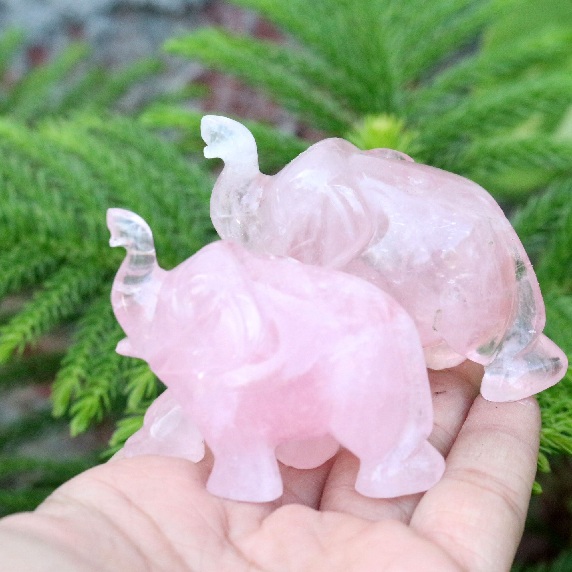 Rose Quartz Elephant Elephant Figure Stone FigureGift For Etsy