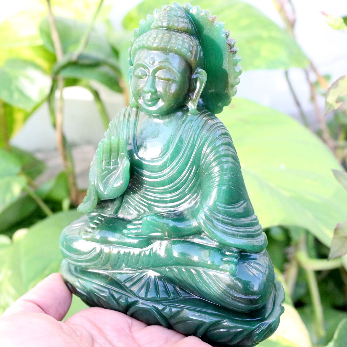 Green Jade Buddha Buddha Figure Meditation Buddha Peace Etsy