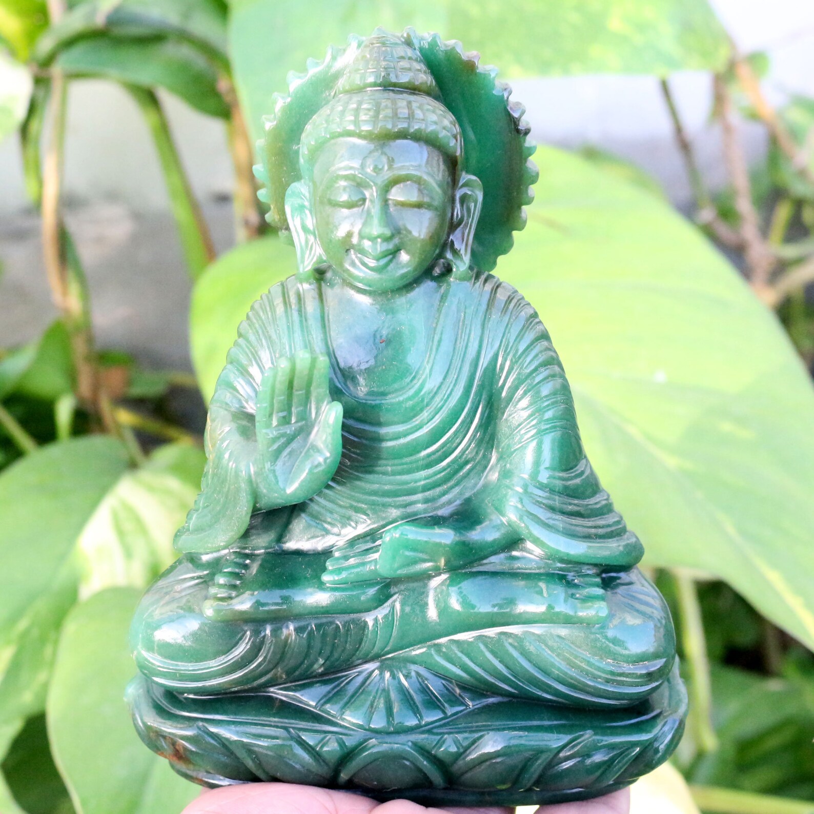 Green Jade Buddha Buddha Figure Meditation Buddha Peace Etsy