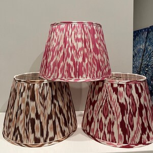 Handmade Silk Ikat Pleated Lampshade (customizable)