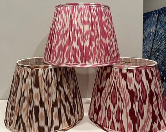 Handmade Silk Ikat Pleated Lampshade (customizable)