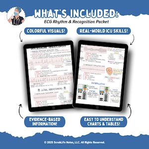ECG Rhythm Interpretation Study Guide | Nursing Cheat Sheet (digital ...