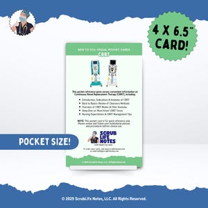 CRRT Pocket Card | New to ICU™ Quick Reference | Visual Education Cheat Sheet for Critical Care Nurses, Nursing Students, and Preceptors