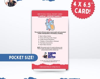 Cardiac Hemodynamics Pocket Card | ICU Nurse Reference (4x6.5)