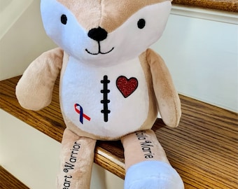 CHD scar buddy | Scar pal | Heart warrior personalized plush doll