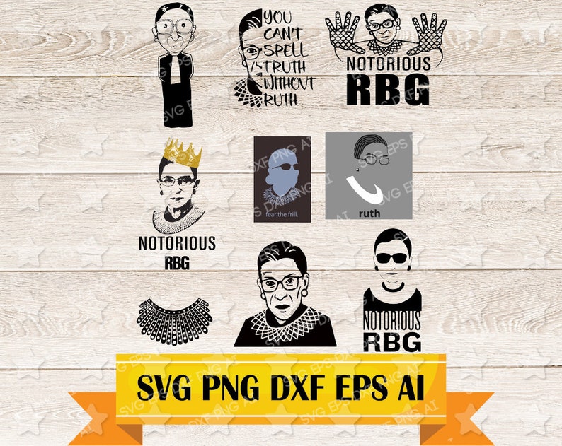 Download Notorious RBG Bundle SVG PNG dxf eps file | Etsy
