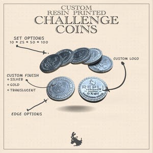 Challenge Coins | Resin Printed | Custom Sets