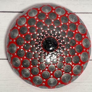 Mandala painted stone, Dot art, Hand painted