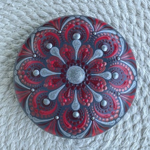 Mandala painted stone, Dot art, Hand Painted