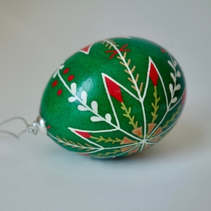 Ukrainian egg ornament; Christmas tree decoration; Hanging ornament; Easter Pysanky