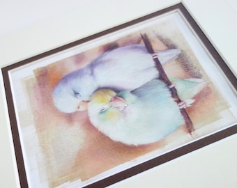 Love Birds Original Art, Drawing,