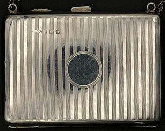 Porta carte antico in argento sterling massiccio, promemoria, portafoglio, Cohen & Charles - Birmingham 1919