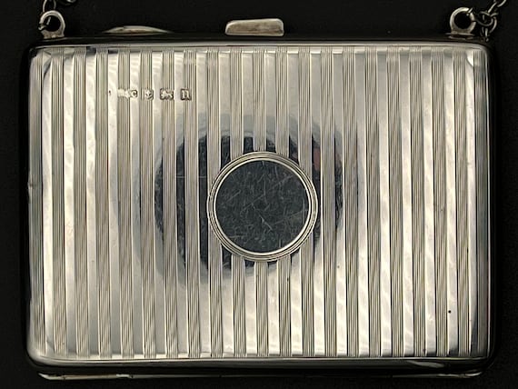 Antique Solid Sterling Silver Card Case, Aide Mem… - image 1