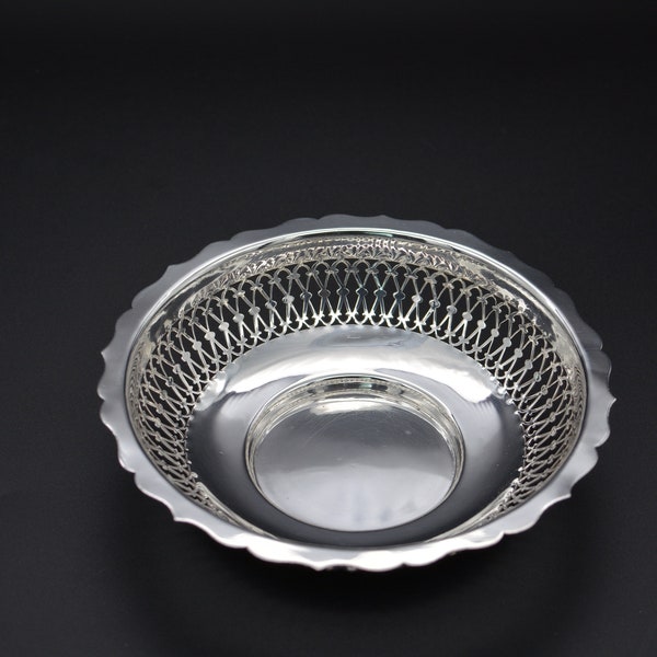 Antique Sterling Silver Bon Bon Dish - Sweet Dish - George Nathan and Ridley Hayes - Birmingham 1912