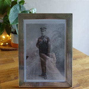 Victorian Engine Turned Sterling Silver Photo Frame - Birmingham 1934