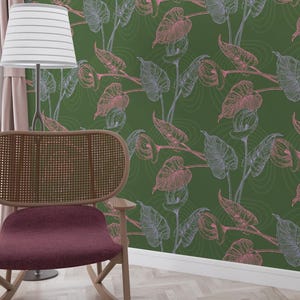 Schlafzimmer Wandtattoo Greenery Floral Vintage Blumen Tapete Kunst Natur Inspirierte Wanddekoration für Schlaf- und Wohnzimmer