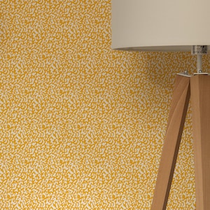 Carta da parati gialla senape staccabile e attaccabile / Decorazione boho rimovibile / Design ispirato agli anni '60 per un facile rinnovo della casa