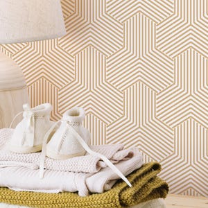 Carta da parati staccabile e adesiva - Design geometrico a nido d'ape, decorazione murale rimovibile per soggiorno e cameretta dei bambini, facile da applicare