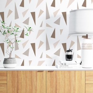 Carta da parati marrone - Mosaico di marmo staccabile e attaccabile, design terrazzo rimovibile, facile da applicare, decorazione per la casa, parete decorativa, arte murale alla moda