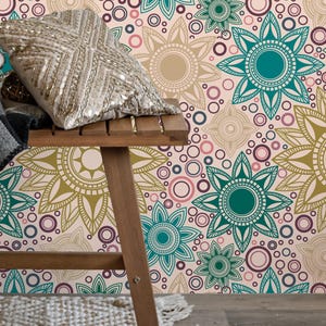 Carta da parati Mandala staccabile e attaccabile - Arte murale rimovibile senza colla per decorare e rinnovare facilmente la casa