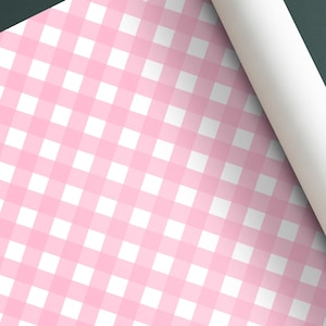 Abnehmbare Tapete Rosa Kariert Peel & Stick Karo Print Girly Selbstklebendes helles Wandbild Küchen Backsplash