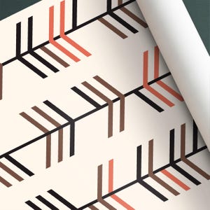 Papier peint autocollant motif ethnique moderne | Décoration murale amovible géométrique audacieuse | Design tribal vibrant pour des espaces élégants
