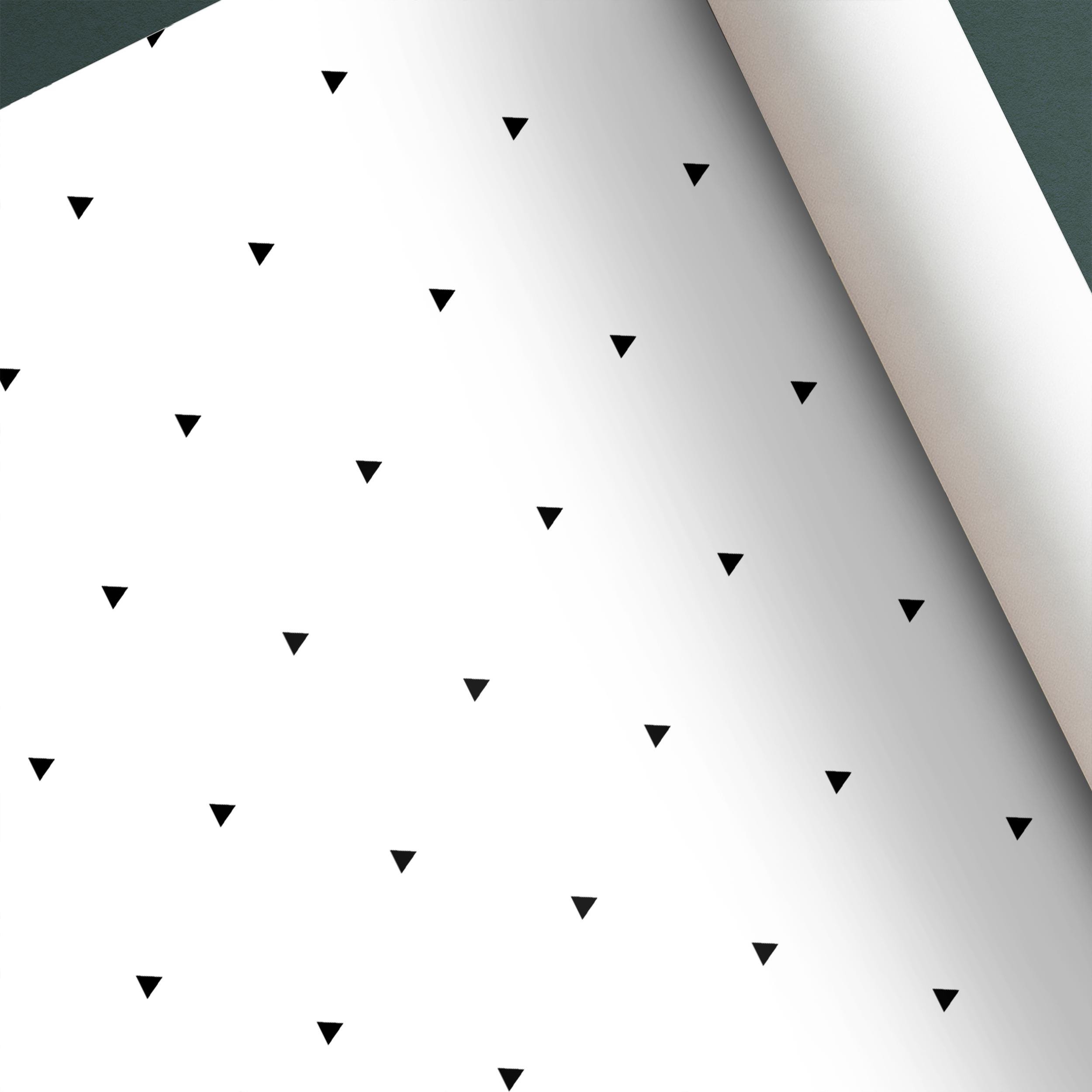 Black Triangle Peel and Stick Wallpaper – Minimalist White Removable Wall Décor for Modern Spaces