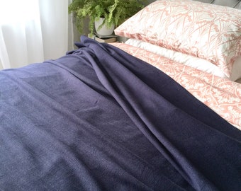 Dark navy linen bed throw/Navy linen bed runner/Pure linen bed runner/Dark blue bed cover/navy linen bed coverlett/Navy bed throw made in UK