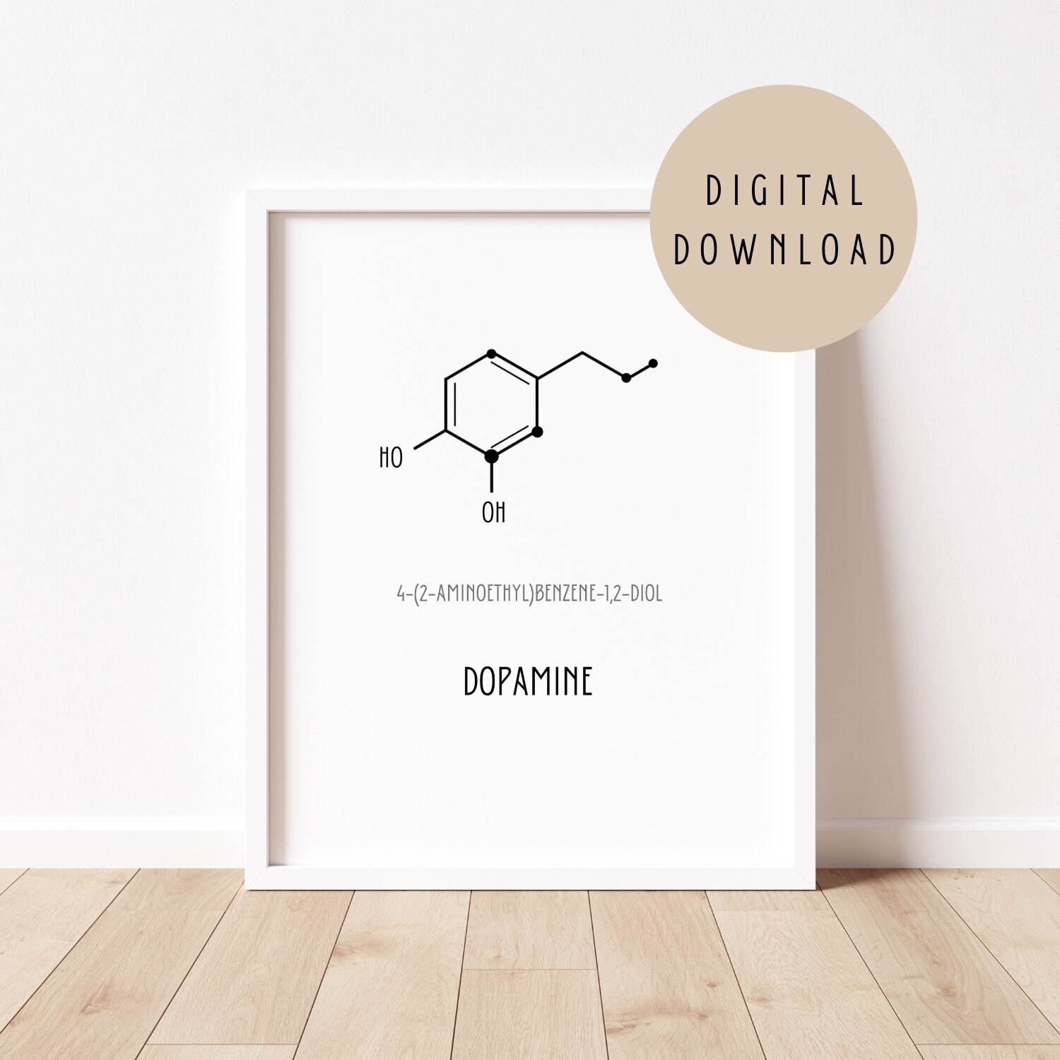 Dopamine Molecule Digital Download Dopamine Art Print Etsy Singapore