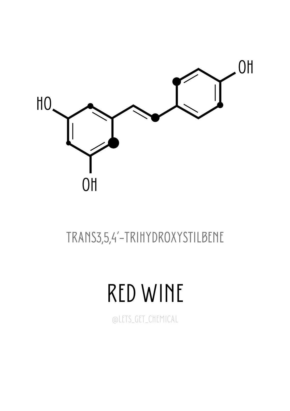 Red Wine Molecule Red Wine Art Print Chemistry Print Etsy