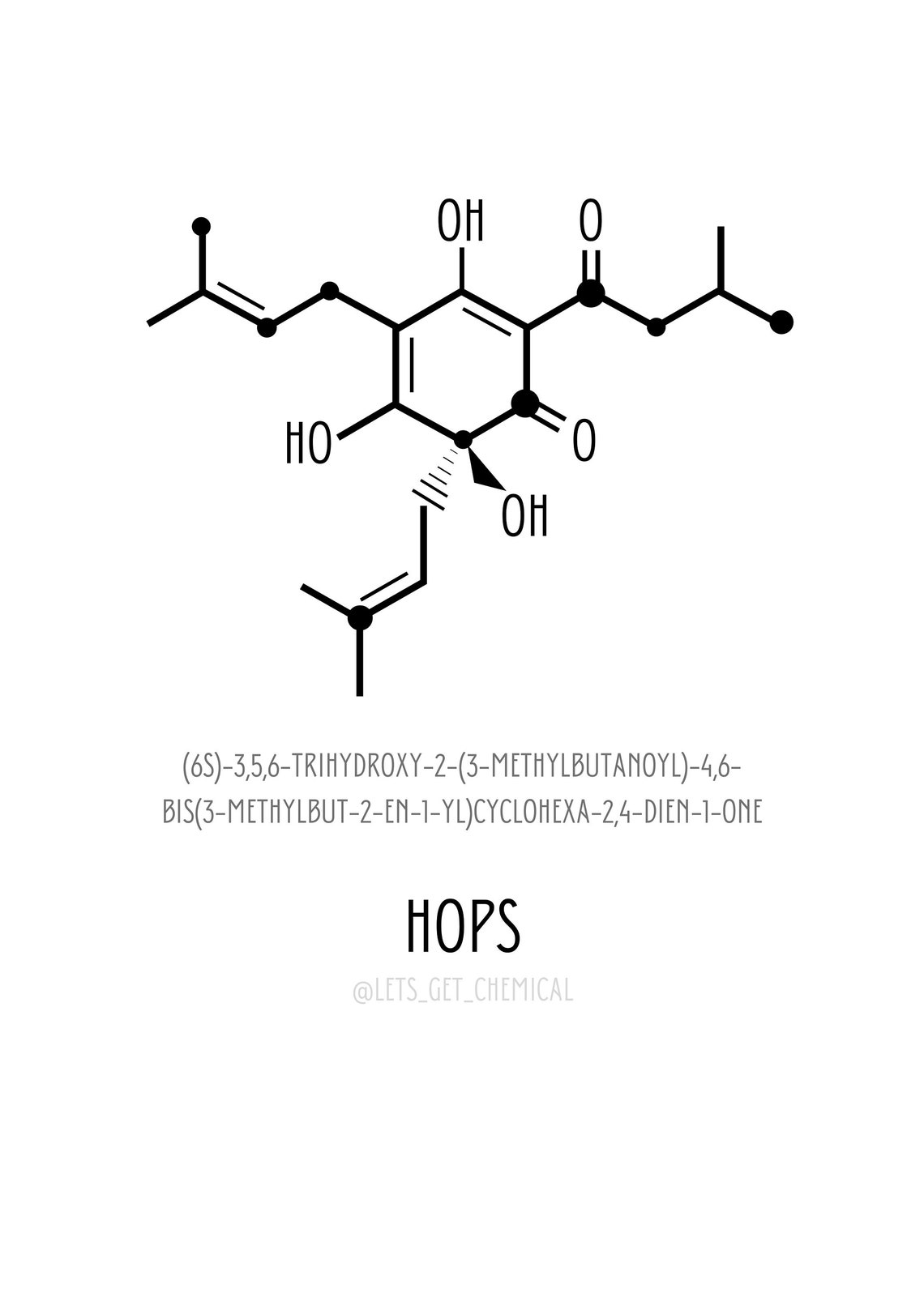 Hops Digital Download Molecule Beer Hops Print Chemistry Etsy