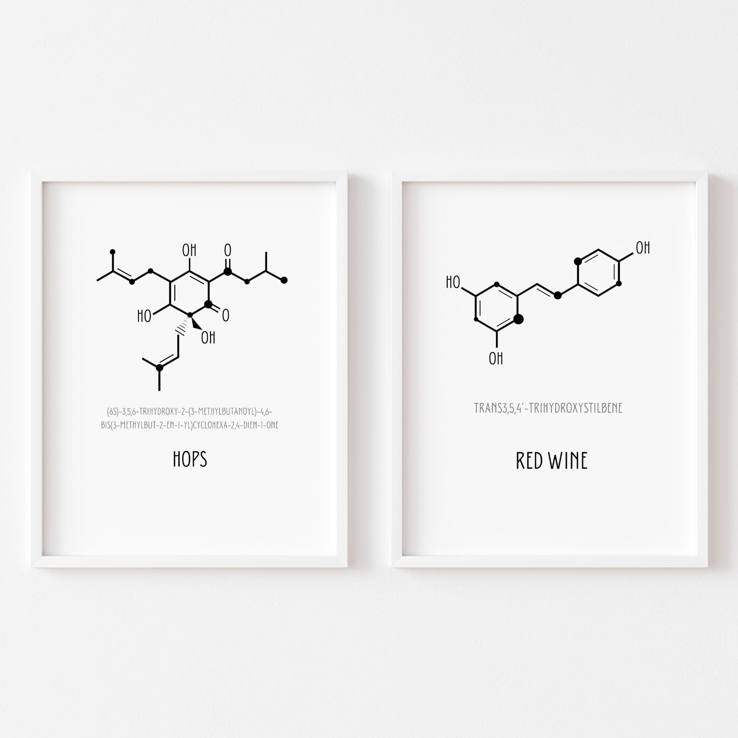 Hops Molecule Beer Art Print Chemistry Print Science Etsy
