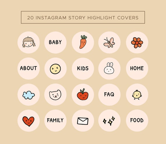 20 Instagram Highlight Covers for Kids Instagram Icons | Etsy
