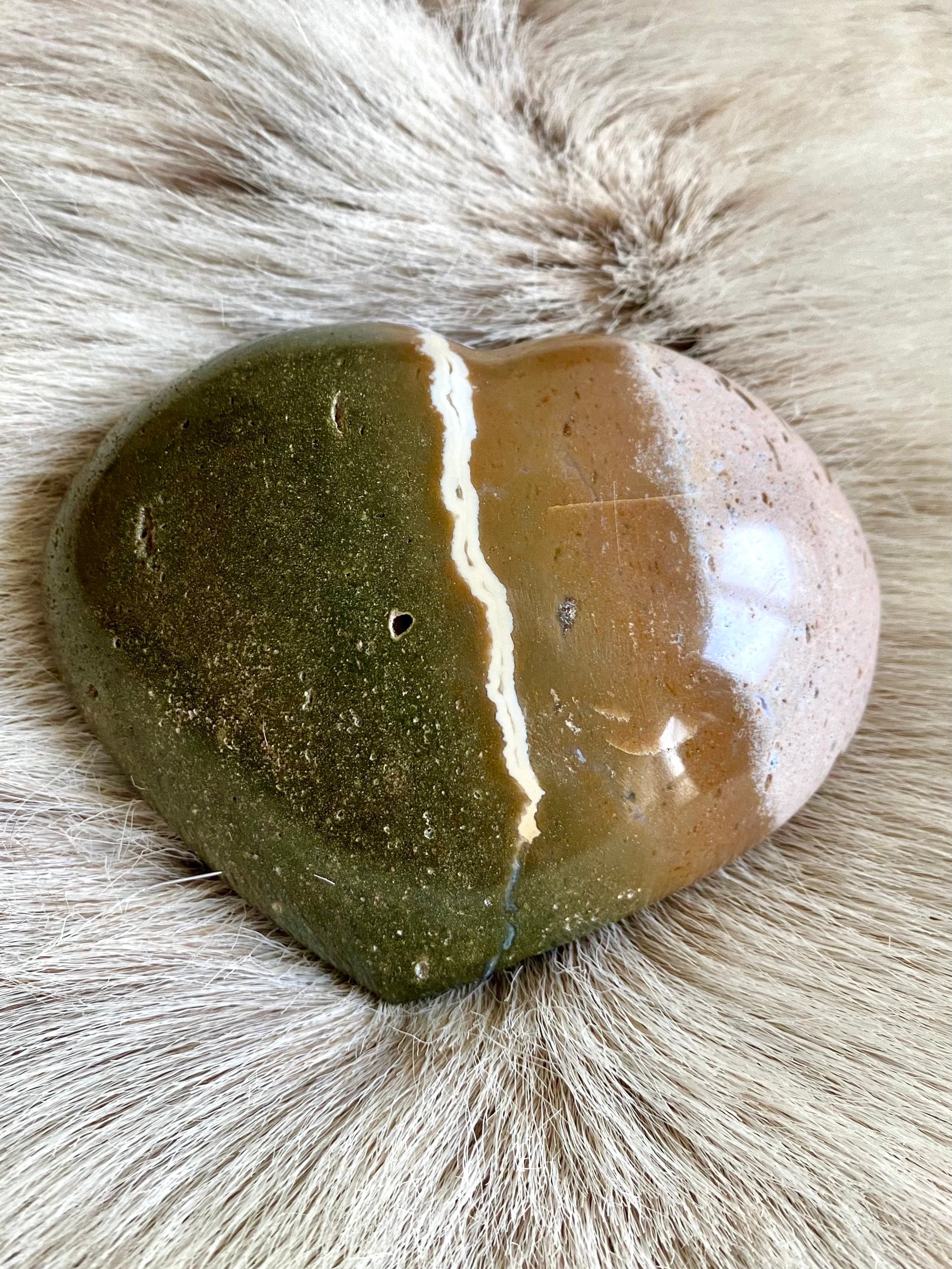 Jaspe Océan/Jaspe Orbiculaire - Coeur en Pierre