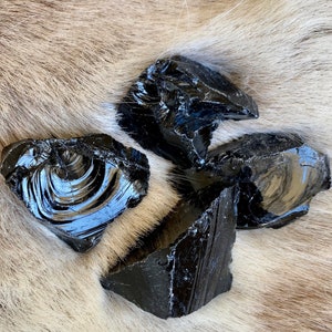 Raw Black Obsidian - Raw Natural Stone - Raw Minerals