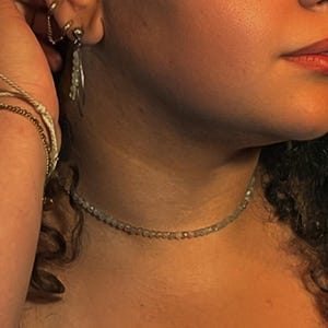 Labradorite - Ethera - Faceted Labradorite Bead Necklace - Labradorite Necklace